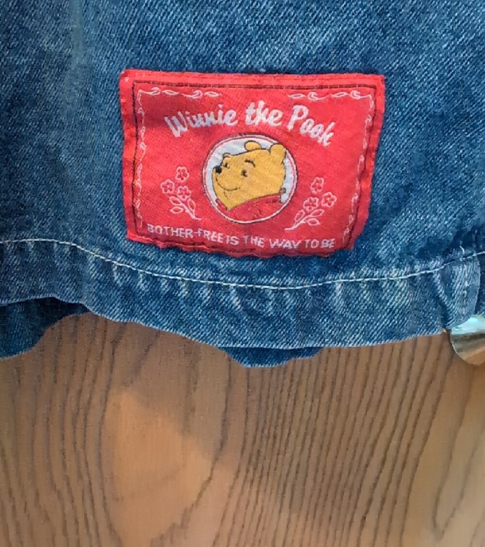 Vintage 90s Denim Disney Winnie the Pooh Overalls Shorts - Blue - Picture 6 of 7